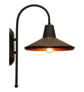 Rsylight Retro Metal Rustik Dekoratif Baston Kol Duvar Aplik (Siyah)