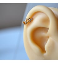 I Love u Yazılı  Halka Helix Piercing Kıkırdak Küpesi Love Küpe (Çok Renkli)