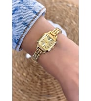 Gold Özel Tasarım Vintage Kordonlu Minimal Kadın Kol Saati