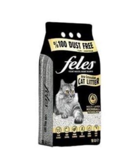 Feles %100 Tozsuz Kil İçerikli ve Karbonlu Kedi Kumu (10 L) X 4 Adet