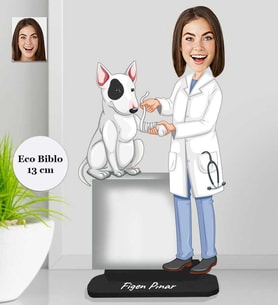 Kişiye Özel  Veteriner Kadın Ahşap Eco Biblo -2