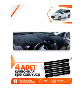 FORD TOURNEO CONNECT (2013-2020) Uyumlu Ön Torpido Koruma Kılıfı Halısı - Siyah