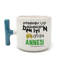 Ortadoğu ve Balkanları  En iyi Baskılı Mavi Kulplu T Kupa