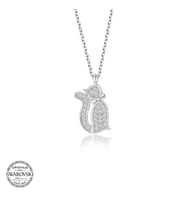 Swarovski Taşlı Gümüş Kedi Bayan Kolye