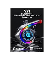 Y21 Rgb Işık Efektli Intercom Bluetooth Motosiklet Kask Kulaklığı Intercom Kulaklık
