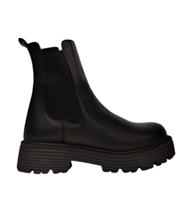 Castle Black 23821-1 Kadın Hakiki Deri Lastikli Bot (Siyah)