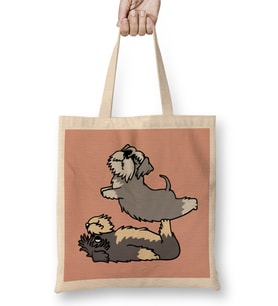 Acroyoga Schnauzer Pug Köpek Bez Çanta Uzun Saplı