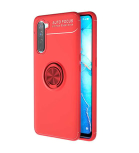 Oppo A91 Kılıf Yüzüklü Magnetli Ravel Case (Kırmızı)