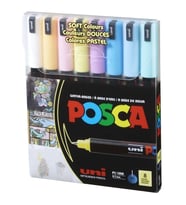 UNİ POSCA SU BAZLI MARKER SOFT RENKLER PC-1MR/8C SC 0.7mm 8'Lİ SET