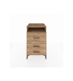 Kronos Komodin Tek Raflı 3 Çekmeceli 60x59x96 Çam-Çam