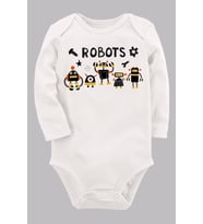 Organik Baskılı Pamuklu Unisex Bebek Body UZUNE174