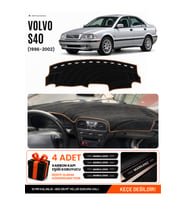VOLVO S40 (1996-2002) Uyumlu Torpido Örtüsü Torpido Kılıfı - Siyah Kahverengi