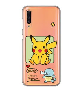 Samsung Galaxy A70 Uyumlu Pokemon Pikachu Tasarımlı Şeffaf Telefon Kılıfı