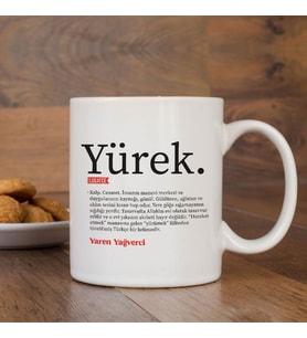 Kişiye Özel Kupa Bardak, Söz Yazılı Kupa Bardak, Yürek Yazılı Bardak