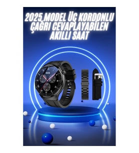 Mey İthalat® Akıllı Saat Yeni Nesil Üç Kordonlu Nabız Ölçer Çağrı Cevaplama