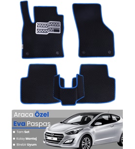 HYUNDAİ i30 (2011-2017) Uyumlu EVA Paspas Tam Set–Araca Özel,Kolay Montaj,Su Geçirmez