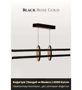 Halo Rose Gold Lineer LED Sarkıt Avize – Kumandalı Dim Edilebilir – Yukarı & Aşağı Işık