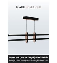 Halo Rose Gold Lineer LED Sarkıt Avize – Kumandalı Dim Edilebilir – Yukarı & Aşağı Işık