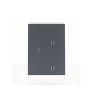 Hyperion Dolap 7 Raflı 5 Kapaklı Tek Askılı 132x44x195 Aytaşı-Antrasit/Çam