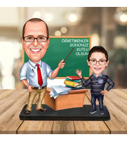 Kişiye Özel Karikatür Biblo ÖĞRETMEN ÖĞRENCİ