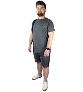 Mode XL Erkek T shirt Parçalı MD08 22134 Antramelanj