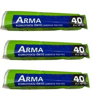 Arma Naylon Tadilat Boya Koruyucu Örtü Poşet Folyo - 4x10 Metre - 40 m2 - 3 Paket