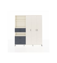 Arges Dolap 12 Raflı 4 Çekmeceli Tek Askılı 220x30x243 Aytaşı-Aytaşı/Antrasit