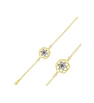 Gümüş Gold Sarı Yaşam Çiçeği Kadın Bileklik CSR2181579