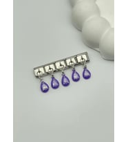 Çelik Silver Mor Damla Taş Sallantılı Nomi Charm - 25crm17