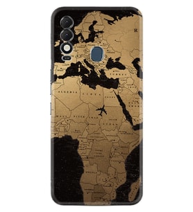 Spark 8T Kılıf Silikon Desen Özel Seri Map Planet 1656