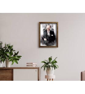 BK Home Atatürk Tasarımlı Doğal Masif Ahşap Çerçeveli Tablo 45x65cm-5