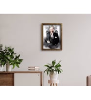 BK Home Atatürk Tasarımlı Doğal Masif Ahşap Çerçeveli Tablo 45x65cm-5