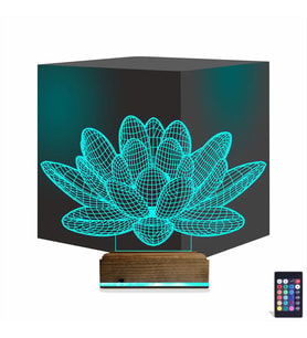 Luvivia Lotus Çiçek Yoga 3D Lamba - Masa Gece Lambası