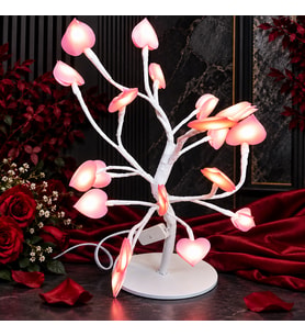 YILBAŞI AĞACI PEMBE KALPLİ 220V FİŞLİ 40 CM DEKOR IŞK
