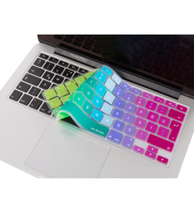 Laptop MacBook Air Pro Klavye Koruyucu 13inc 15-17inc Türkçe Baskı A1466 Dazzle (Pembe-Fuşya)