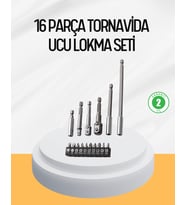Ergonomik 16 Parça Bits Tornavida Uç ve Adaptör Seti