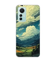 Xiaomi Mi 12 Lite Uyumlu Doğa ve Bulut Desenli Şeffaf Telefon Kılıfı