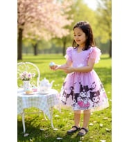 KUROMİ TÜLLÜ ÇOCUK ELBİSESİ DOĞUM GÜNÜ PARTİ KOSTÜMÜ (Lila)