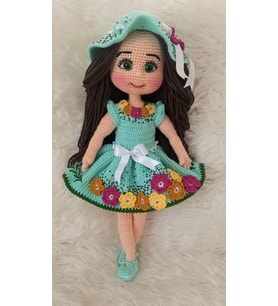 Yeşil Akasya Bebek Amigurumi Organik Oyuncak