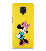Xiaomi Redmi Note 9 Pro Soft Premier Kapak Minnie Mouse-F Tasarımlı Silikon Kılıf - Sarı (Şeffaf)