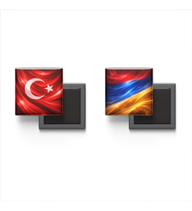 Buzdolap Magnetleri - Ermenistan Bayrağı ve Türk Bayrağı - 2'li Set Magneti