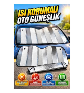 Katlanabilir Araba Ön Cam Güneşliği Alüminyum Reflektörlü Oto Güneşlik Tüm Araç Modelleri İçin