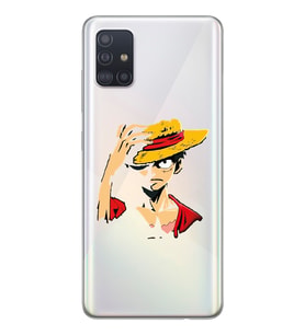 Samsung Galaxy A51 Uyumlu One Piece Luffy Tasarımlı Şeffaf Telefon Kılıfı