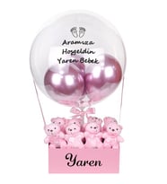 Pink Balon Kutusu Yenidoğan Bebek Balon Kutusu
