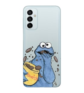 Samsung Galaxy M13 Uyumlu Susam Sokağı Kurabiye Canavarı Desenli Şeffaf Telefon Kılıfı