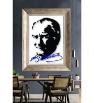 Gümüş Çerçeveli Atatürk Tablo ds484
