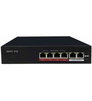Uranıum POE-4002 4 Port 78WATT 4-Port Poe + 2 Uplınk RJ45 (Siyah - Beyaz)
