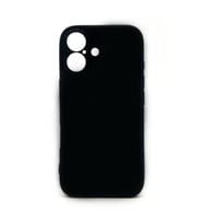 iPhone 16 Uyumlu Düz Renk Esnek Yumuşak Silikon Kılıf  Rubber Siyah