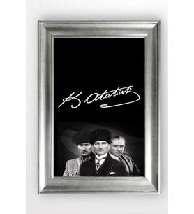Gümüş Çerçeveli Atatürk Tablo cv1177