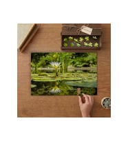 Nilüfer Çiçeği Tasarımı 240 parça Ahşap Puzzle Ahşap Kutuda MP04573
